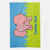 Serviette de dessin d'éléphant rose (Vertical)