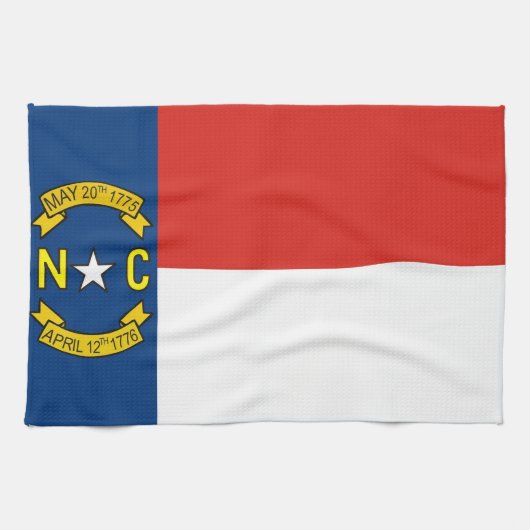 serviette de drapeau d'état de la Caroline du Nord (Horizontal)