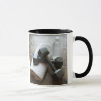 Serviette de Dumbells de forme physique et tasse