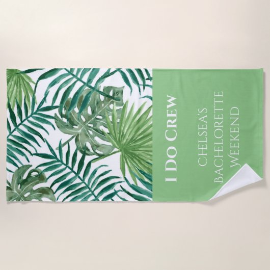 Serviette de fête de plage blanche de la feuille t (Devant)