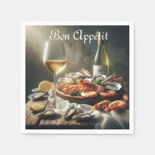 Serviette de fête en papier Bon appétit (Devant)