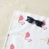 Serviette de Flamant rose du week-end de la mariée (En situation)