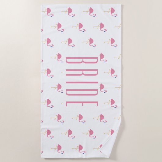 Serviette de Flamant rose du week-end de la mariée (Devant)