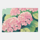 Serviette de fleur botanique d'hortensia rose (Horizontal)