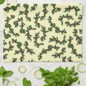 Serviette de fond de Noël au houx (Plié)