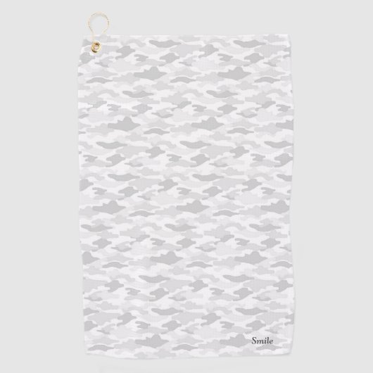 SERVIETTE DE GOLF 名前 カスタム 迷彩(ホワイト) ゴルフタオル (Devant)