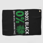 Serviette De Golf 100% Noir 0% Shamrock Jour de la Saint Patrick afr (Horizontal)