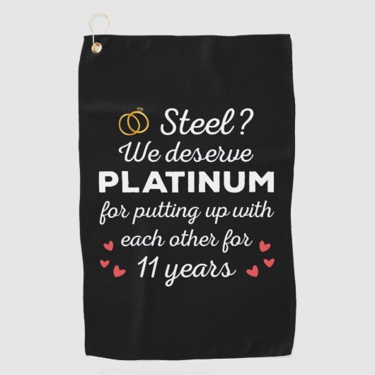 Serviette De Golf 11e anniversaire Mariage I - Steel Funny Couple (Devant)