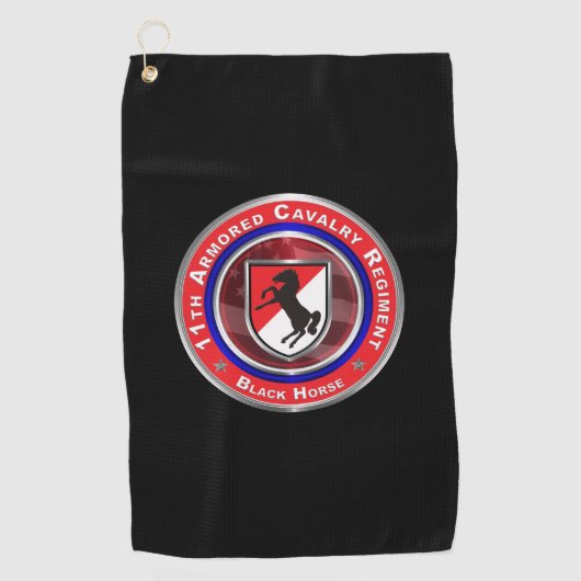 Serviette De Golf 11e Régiment de cavalerie blindée "Cheval noir" (Devant)