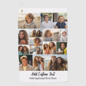 Serviette De Golf 15 Collage de photos - Texte personnalisé - noir e (Devant)