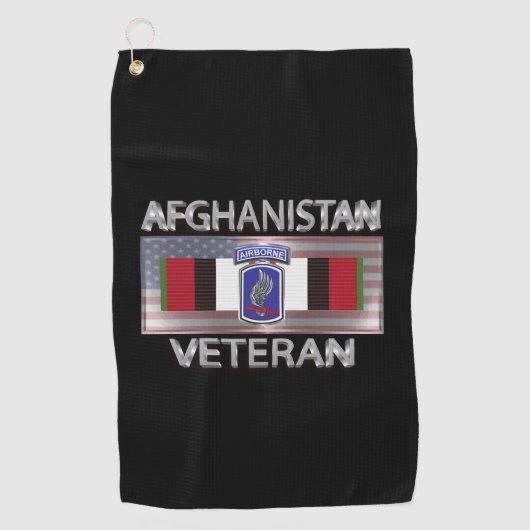 Serviette De Golf 173e brigade aéroportée Afghanistan Vétéran (Devant)