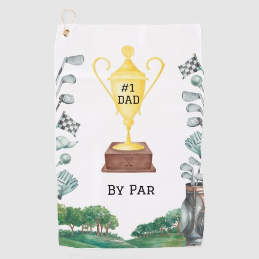 Serviette De Golf #1 Papa by Par Golf Towel (Devant)