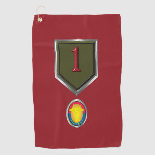 Serviette De Golf 1ère Division d'Infanterie “Big Red One” Écusson P