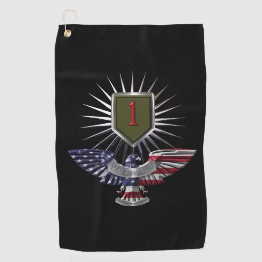 Serviette De Golf 1ère Division d'Infanterie “Big Red One” Housse de (Devant)