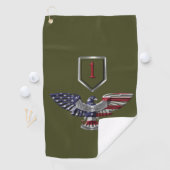Serviette De Golf 1re division d'infanterie "Big Red One" Eagle (En situation)
