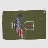 Serviette De Golf 1re division d'infanterie "Big Red One" Eagle (Horizontal)