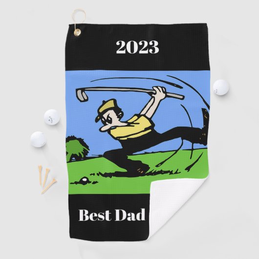 Serviette De Golf 2023 Best Dad Golfer Golf Towel (En situation)