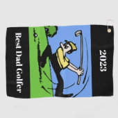 Serviette De Golf 2023 Best Dad Golfer Golf Towel (Horizontal)