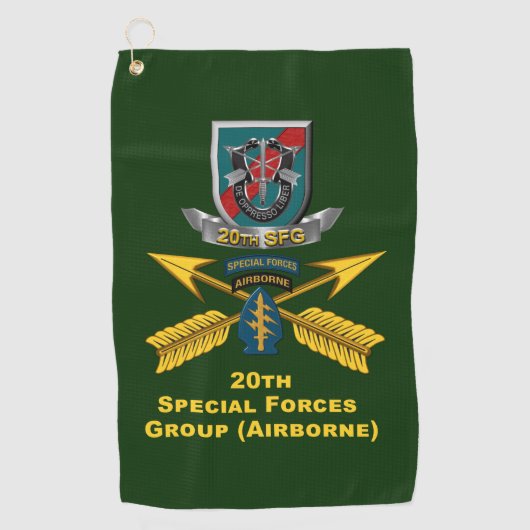 Serviette De Golf 20e Groupe des forces spéciales (Devant)