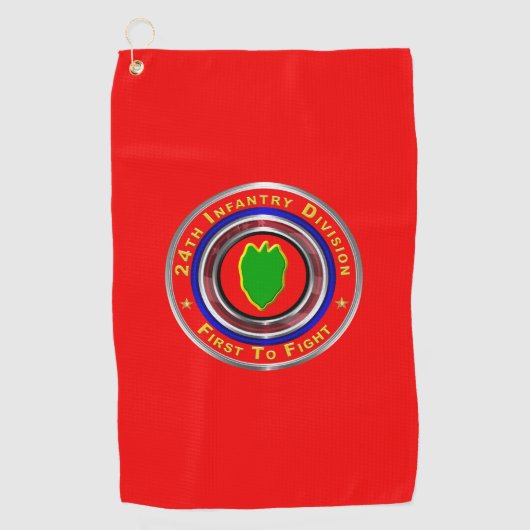 Serviette De Golf 24e division d'infanterie "First To Fight" (Devant)