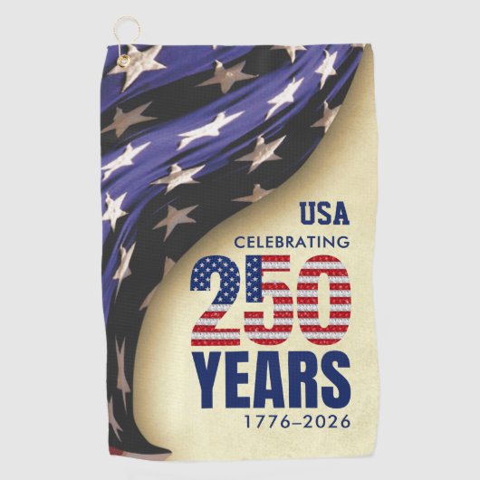 Serviette De Golf 250 Years American Independence Birthday (Devant)