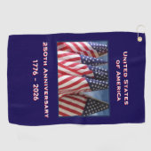 Serviette De Golf 250e anniversaire USA Patriotic American Flags (Horizontal)
