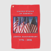 Serviette De Golf 250e anniversaire USA Patriotic American Flags (Devant)