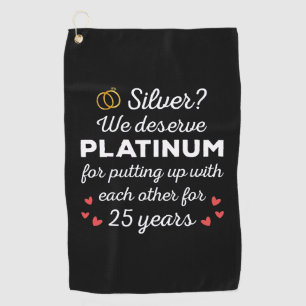 Serviette De Golf 25e anniversaire du Mariage I - Couple drôle d'arg