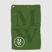 Serviette De Golf 2 lettres personnalisées verticales Monogramme ver (Devant)
