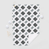 Serviette De Golf 2 Logo à répétition diagonale | Blanc (En situation)