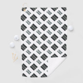 Serviette De Golf 2 Logo à répétition diagonale | Blanc (En situation)