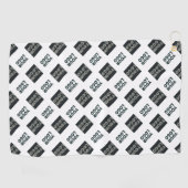 Serviette De Golf 2 Logo à répétition diagonale | Blanc (Horizontal)