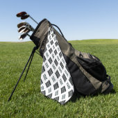Serviette De Golf 2 Logo à répétition diagonale | Blanc (Vert)