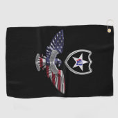 Serviette De Golf 2e Division d'Infanterie “Indianhead Division” Aig (Horizontal)