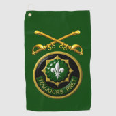 Serviette De Golf 2e régiment de cavalerie blindée Patch & Saber (Devant)