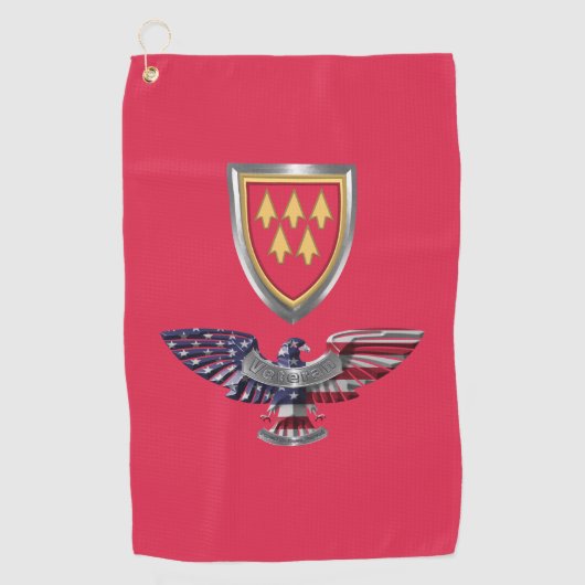 Serviette De Golf 32e Commandement de la défense aérienne Eagle (Devant)