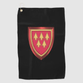 Serviette De Golf 32e Patch Customisé du Commandement de la défense  (Devant)