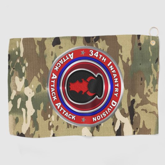 Serviette De Golf 34e division d'infanterie (Horizontal)