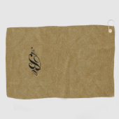 Serviette De Golf 3 Lettre Monogramme Beige Brown initial look (Horizontal)