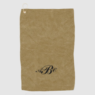 Serviette De Golf 3 Lettre Monogramme Beige Brown initial look