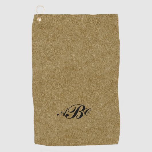 Serviette De Golf 3 Lettre Monogramme Beige Brown initial look (Devant)