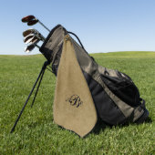 Serviette De Golf 3 Lettre Monogramme Beige Brown initial look (Vert)