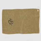 Serviette De Golf 3 Lettre Monogramme Beige Brown initial look (Horizontal)