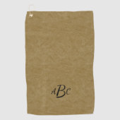 Serviette De Golf 3 Lettre Monogramme Beige Brown initial look (Devant)