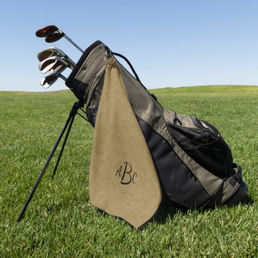 Serviette De Golf 3 Lettre Monogramme Beige Brown initial look (Vert)