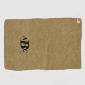 Serviette De Golf 3 Lettre Monogramme Beige Brown initial look (Horizontal)