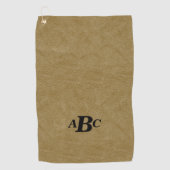 Serviette De Golf 3 Lettre Monogramme Beige Brown initial look (Devant)