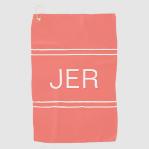 Serviette De Golf 3 lettres initiales Monogrammé Coral Golfer's Best