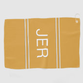 Serviette De Golf 3 lettres initiales Monogramme jaune Golfer's Best (Horizontal)
