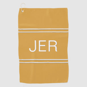 Serviette De Golf 3 lettres initiales Monogramme jaune Golfer's Best